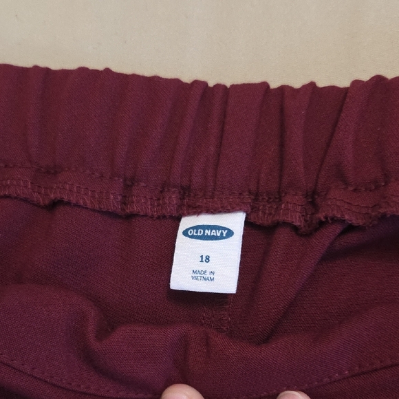 Old Navy Maroon Side-Stripe Trouser Pants - Picture 3 of 5